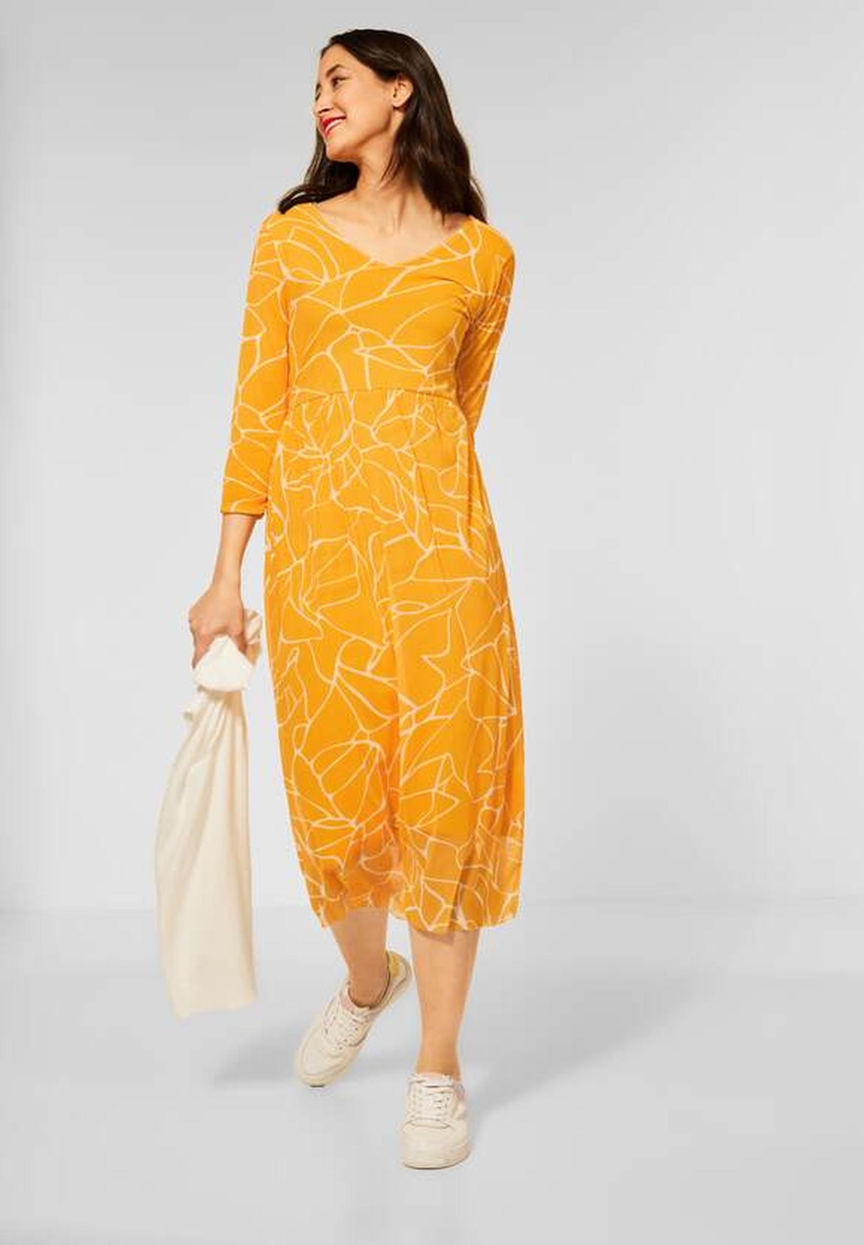 Feminines Midikleid aus der Kollektion von Street One in sunset yellow -  143173 | Sommerkleider