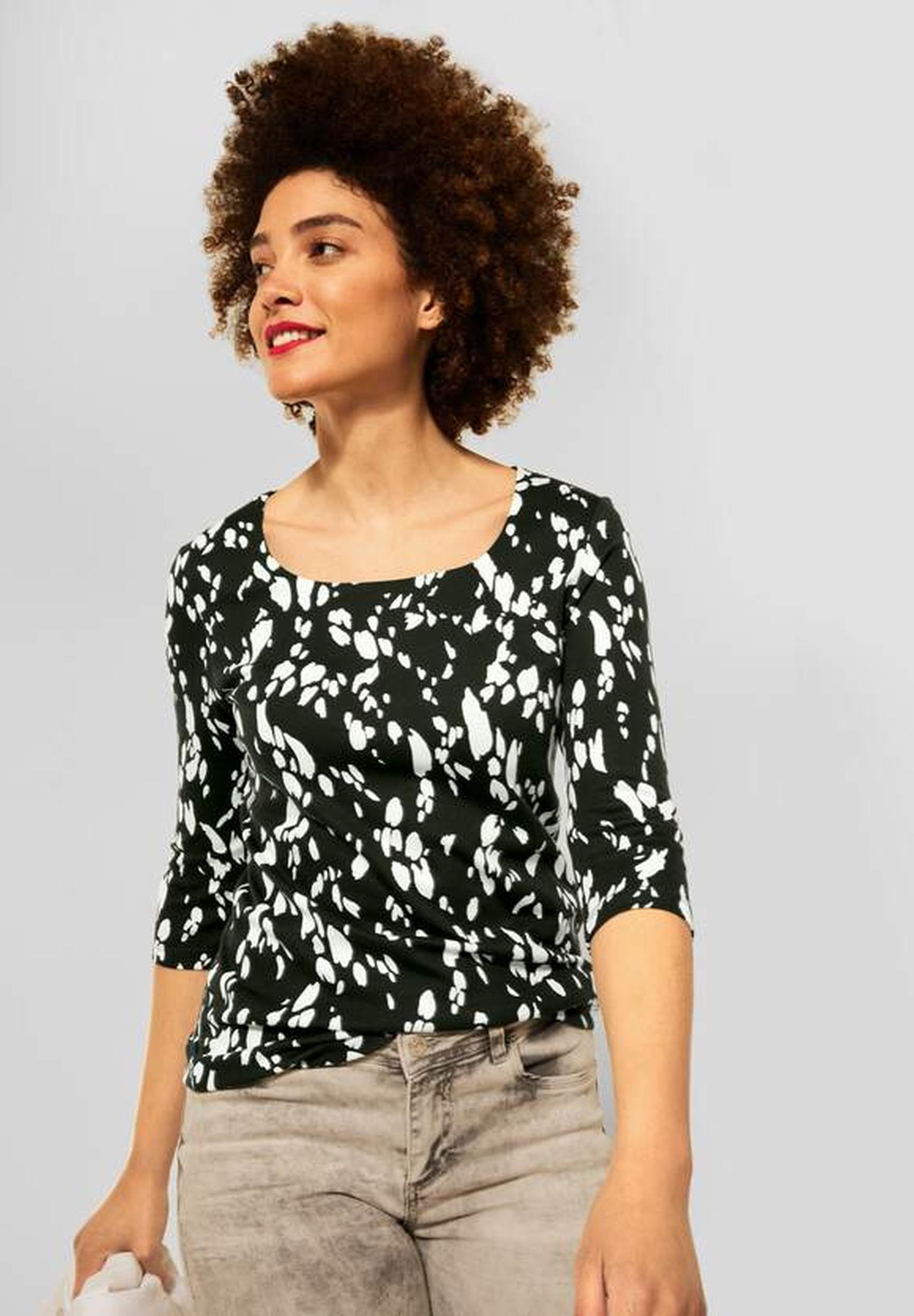 Trendiges Damenshirt Pania aus der Kollektion von Street One in full olive  - 318331
