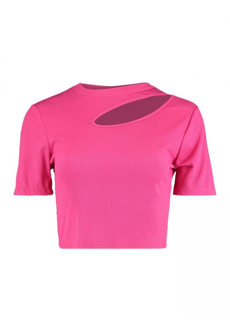 Hailys kurzes Shirt mit Ausschnitt Mo44na pink