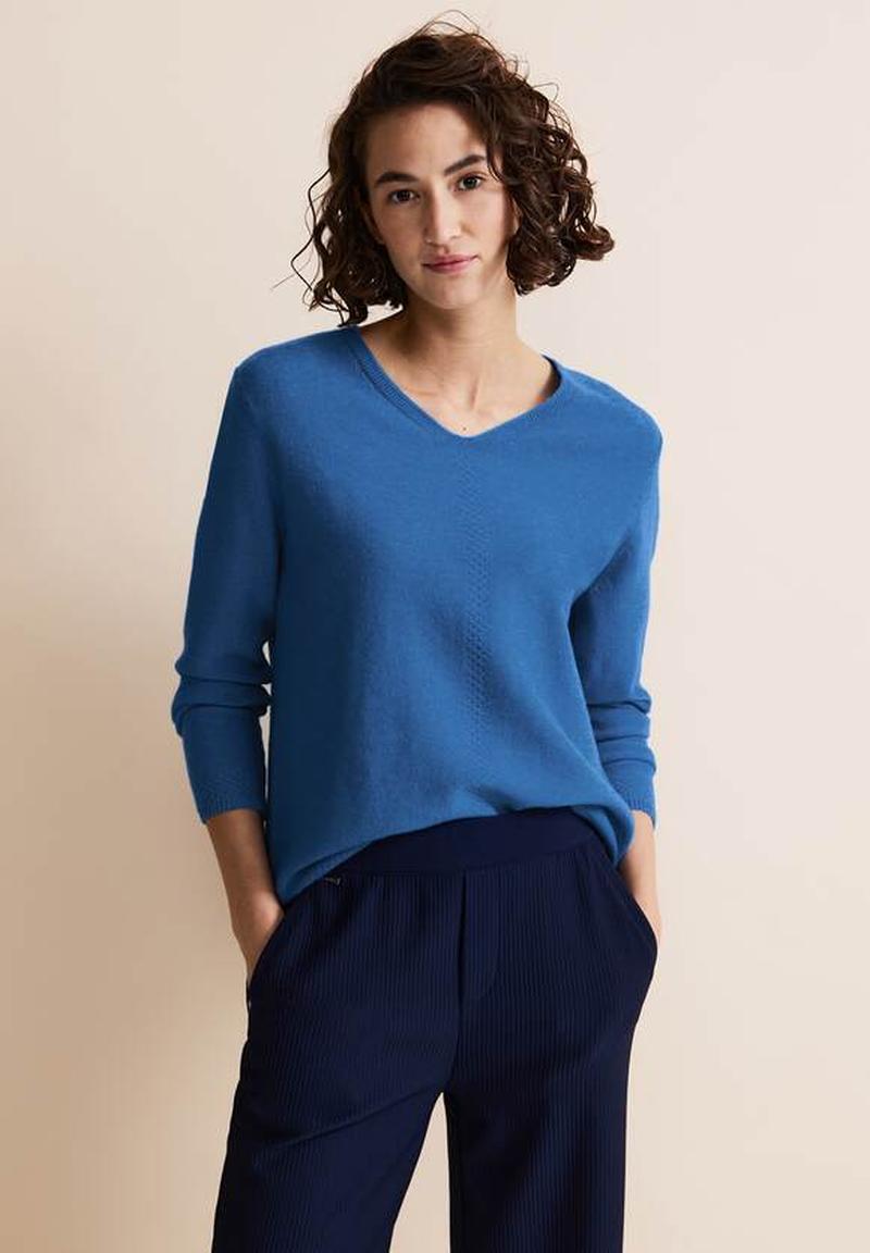 Street One V-Hals Sweater Intense Blue