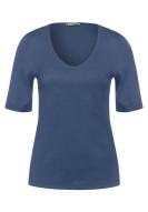 Street One Basic Kurzarm Shirt Palmira Foggy Blue