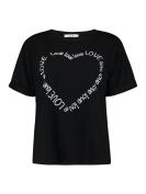 Hailys Shirt Lovy mit Herzdruck schwarz