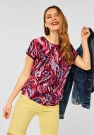 Street One T-Shirt mit floralem Mustermix cherry red