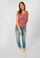 CECIL Shirt mit Burn Out Sunset Coral