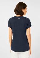 CECIL T-Shirt gestreift mit Schmetterlingsprint deep blue