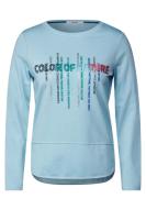CECIL Terry-Langarmshirt   *Color of Future* Faded Blue