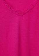 Street One V-Hals Shirt mit Spitzenkante Nu Pink