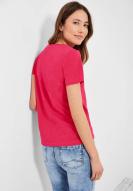 CECIL Shirt mit Wording Druck Strawberry Red