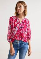 Street One Chiffonbluse mit Blumenmuster Berry Rose