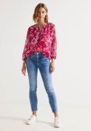 Street One Chiffonbluse mit Blumenmuster Berry Rose