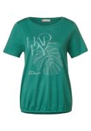 Street One T-Shirt mit Palmblatt-Frontdruck Lagoon Green
