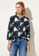 Street One 3/4-Arm Bluse mit Retromuster Cool Vintage Green