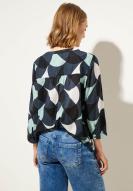 Street One 3/4-Arm Bluse mit Retromuster Cool Vintage Green
