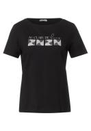 Street One T-Shirt mit Glitzerdruck schwarz