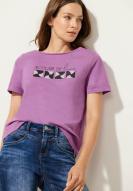 Street One T-Shirt mit Glitzerdruck Meta Lilac