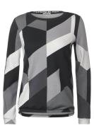 CECIL Shirt mit geometrischem Muster schwarz