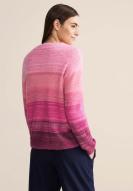 CECIL flauschiger Pullover mit StreifenFarbverlauf Bright Cozy Pink