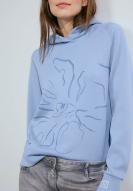 CECIL Sweatshirt mit Blumenmotiv Soda Blue